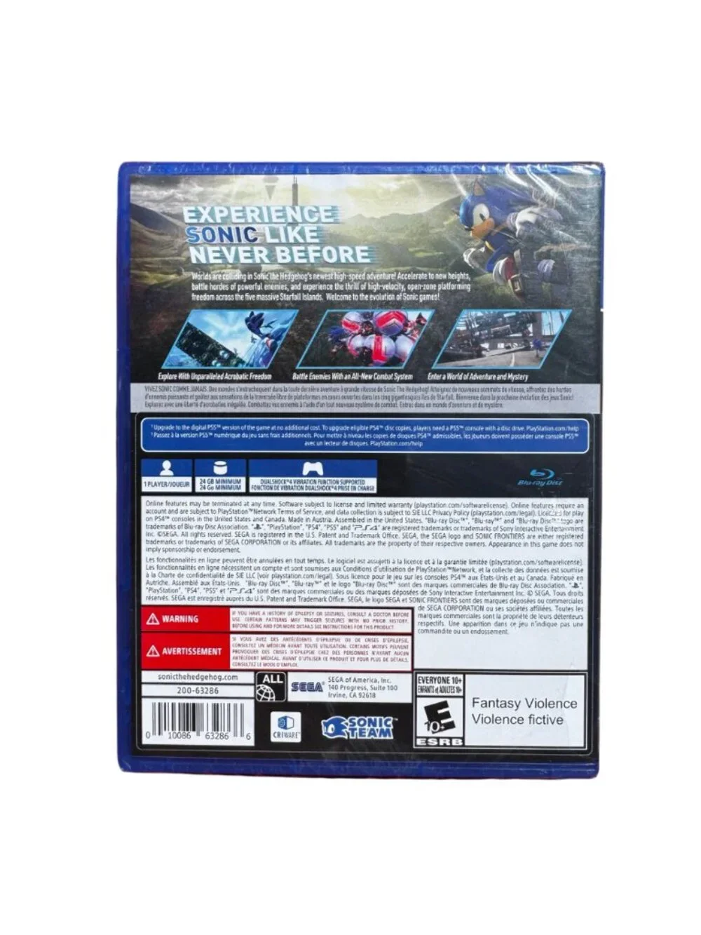 Sonic Frontiers PS4 Game By Sega With PS5 New Sealed
